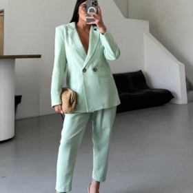 KETEN CEKET - PANTOLON TAKIM - Mint