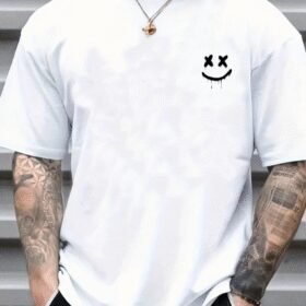 Erkek Kısa Kollu Bisiklet Yaka Baskılı Süprem Tişört