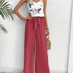 Kadın Ip Askılı V Yakalı Süprem Bluz Ve Aerobin Pantolon Ikili Takım