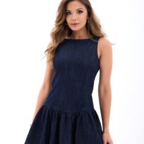 7460 KOT ELBİSE-MAVİ