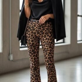 Kadın Yüksek Bel Krep Kumaş Bol Paça Pantolon