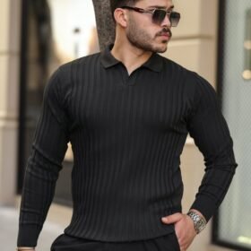 Erkek Kalın Fitilli Uzun Kollu Triko