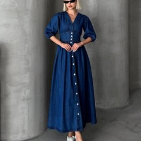 7037 KOT ELBİSE-MAVİ