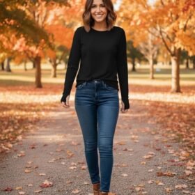 Kadın Uzun Kollu Bisiklet Yaka Dalgıç Kumaş Bluz