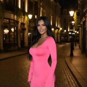 Kadın Uzun Kollu Kare Yaka Volanlı Manşet Detay Maxi Boy Elbise