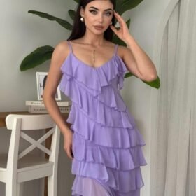 Ples Yırtmaç Detaylı Elbise