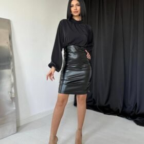Siyah Deri Elbise