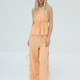 Fiyonklu Bluz Takım - Kavuniçi