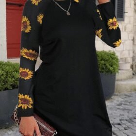 Kadın Uzun Kollu Bisiklet Yaka Krep Mini Boy Elbise