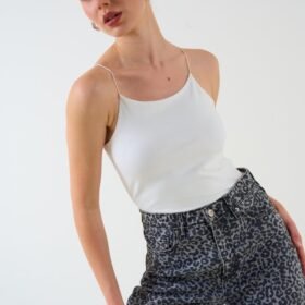 Askısı Lastikli Atlet - Ekru