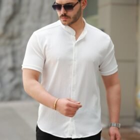 Erkek Hakim Yaka Kısa Kollu Gömlek