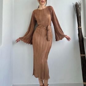 Vizon İspanyol Kol Piliseli Elbise