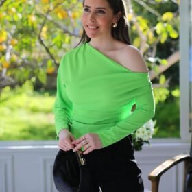 Kadın Kayık Yaka Dalgıç Kumaş Bluz