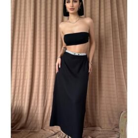 Siyah Beli Lastikli Etek