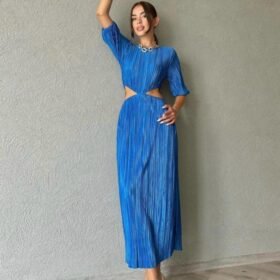 Mavi Piliseli Elbise