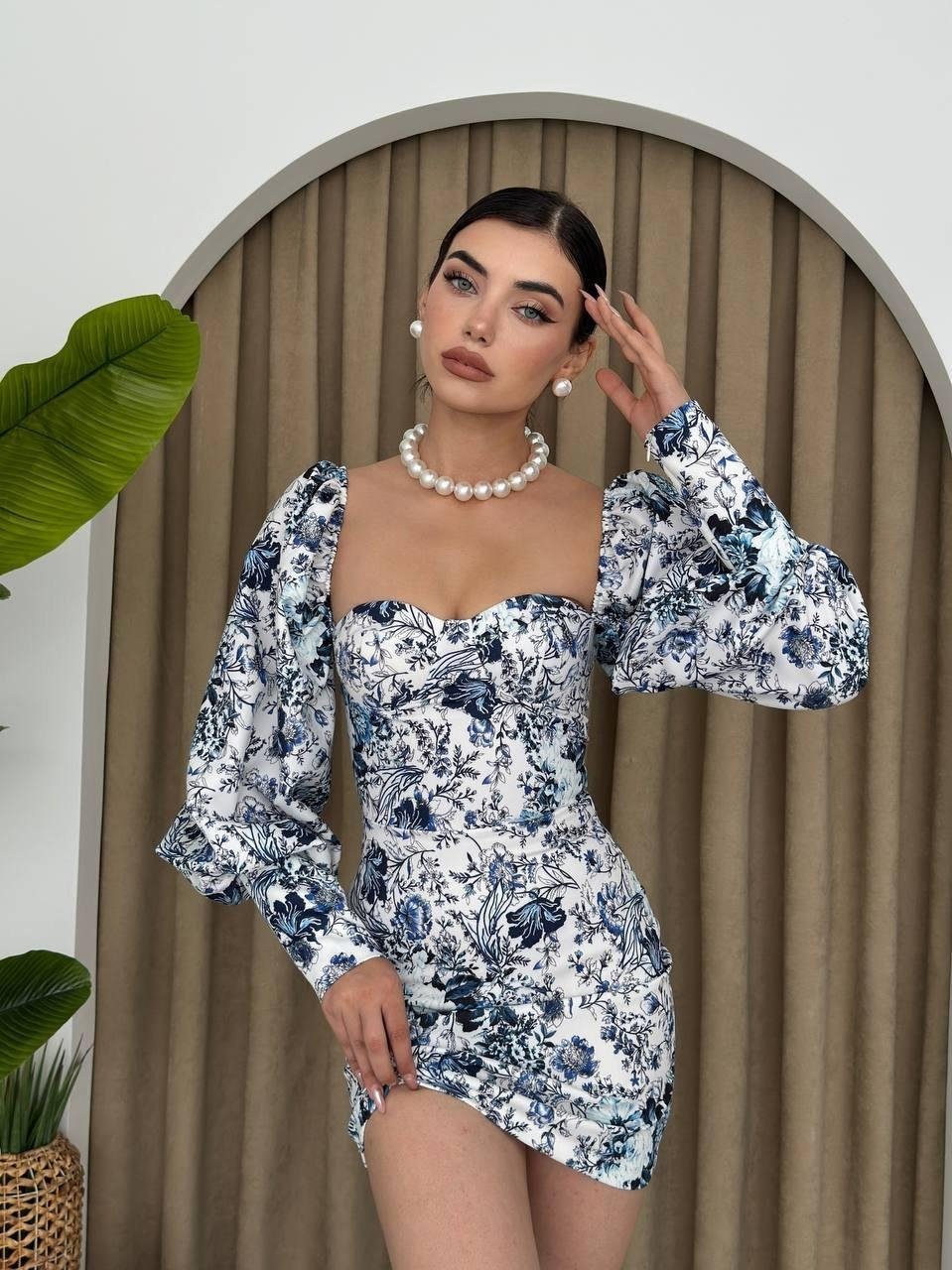 Arlon Balon Kollu Mini Elbise - Görsel 4