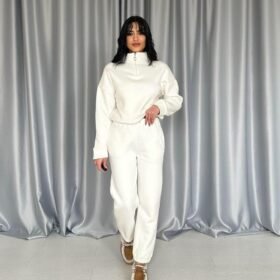 Beyaz Üç İplik Eşofman Takım