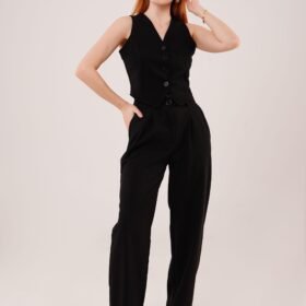 Premium Model Oturtmalı Siyah Pantolon