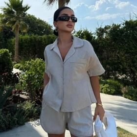 Carnation Keten Şort Takım 9470-12