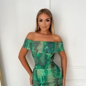 Kadın Madonna Yaka Tül Elbise