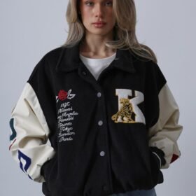 Kaşe Biker Ceket - Siyah