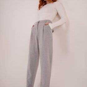 Kapama Cep Detaylı Gri Pantolon