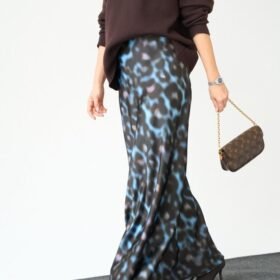 Uzun Saten ETEK - Siyah-Mavi