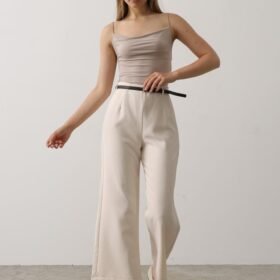 Kemer Pens Detaylı Pantolon - Bej