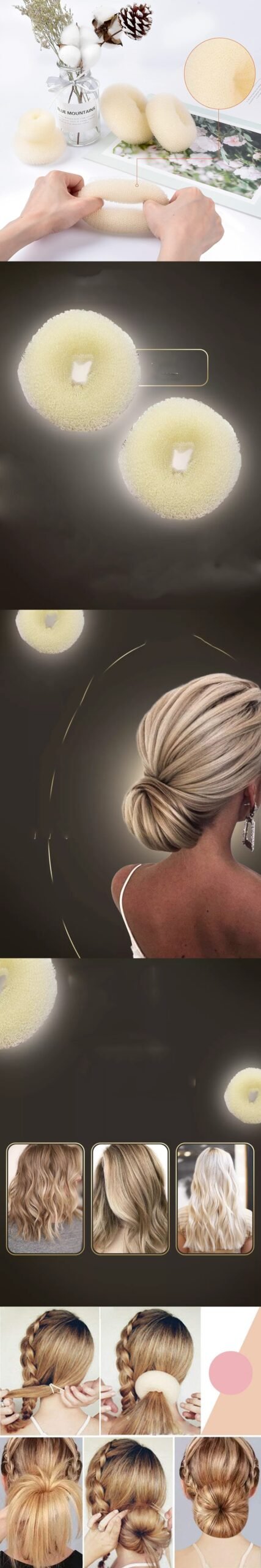 Turk Gold Saç Topuz Süngeri 2 ADET 10 CM Çap 4 cm Kalınlık - Görsel 2