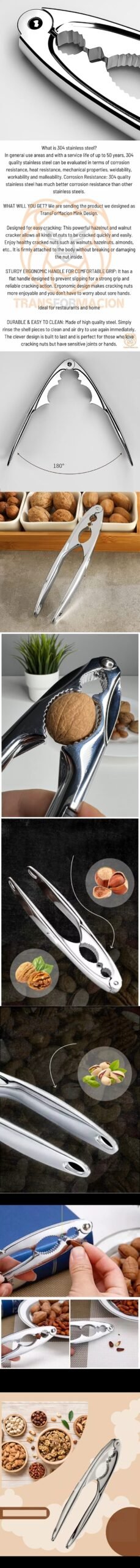 Turk Fındık Ceviz Kırıcı 304 Paslanmaz Çelik Mink Design - Görsel 2