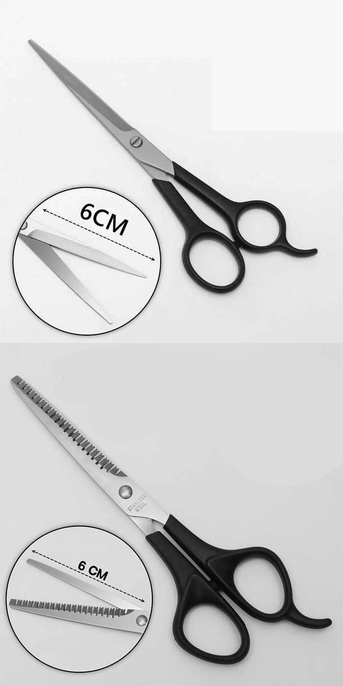 Turk Berber Makas Ara Makas Seti Profesyonel 6.5 inç Çelik - Görsel 2