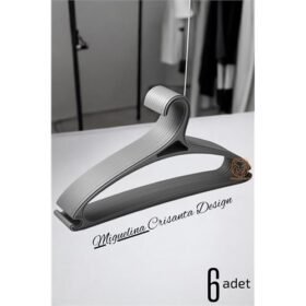 Turk Tasarım Askı Seti 6 ADET Elbise Askısı M.Crisanta GRİ