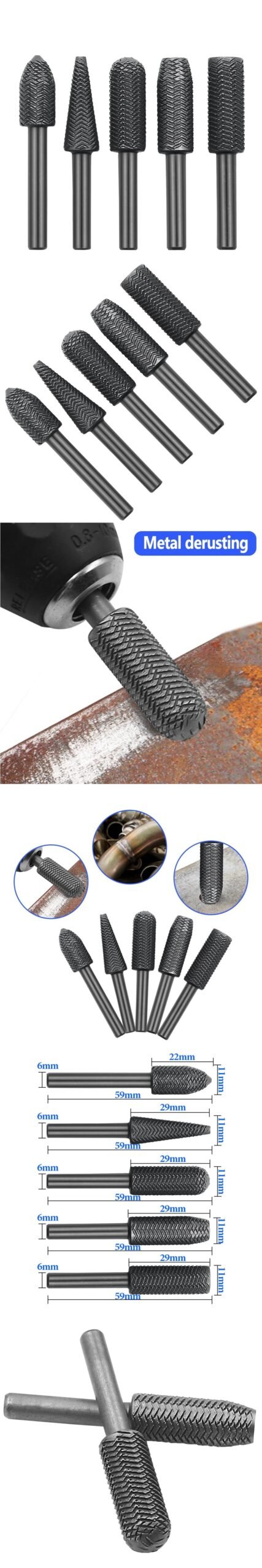 Turk Tungsten Ahşap Oyma Şekillendirme 5 li Eğe Seti - Görsel 2