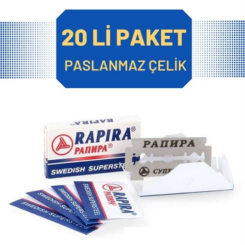 Turk Rapira 20 Adet Çelik Tıraş Jileti