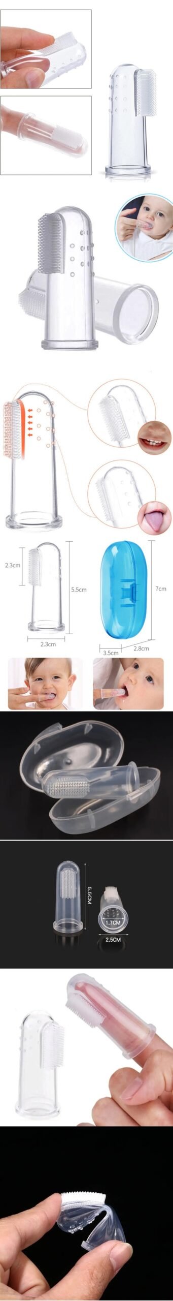 Turk Bebek Diş Fırçası Diş Kaşıyıcı Silikon Kutulu 2 li SET - Görsel 2