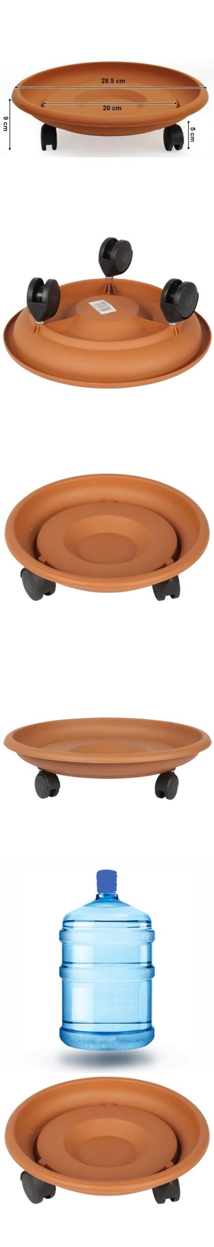 29 CM Çap Tekerlekli Damacana ve Tüp Altlığı KAHVE - Görsel 2