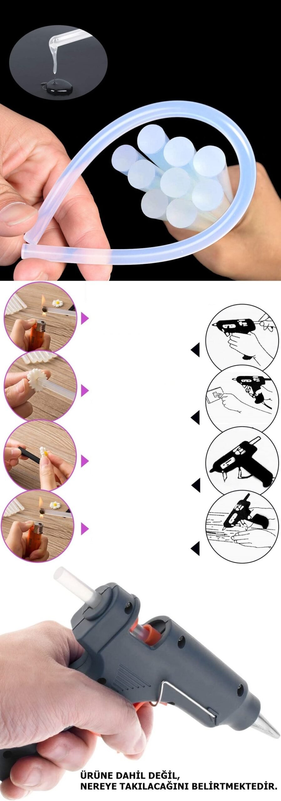 Turk 11 mm 33 Adet Sıcak Silikon - Görsel 2