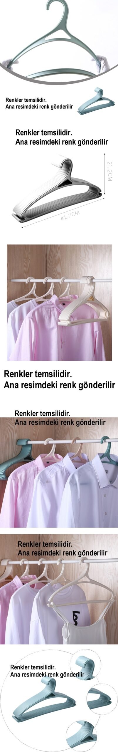 Turk Tasarım Askı Seti 12 ADET Elbise Askısı M.Crisanta SİYAH - Görsel 2