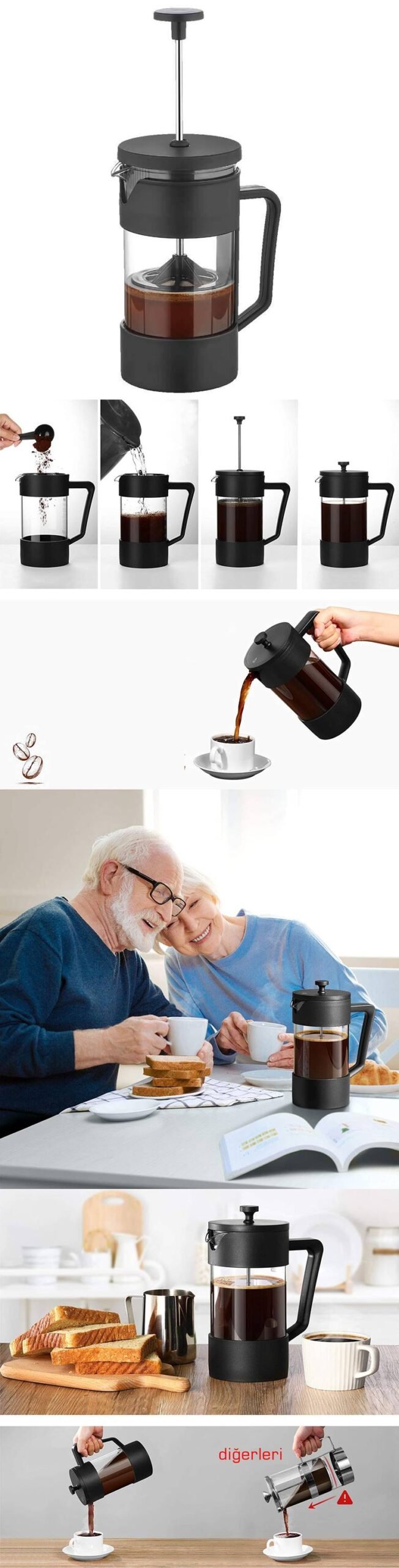 Turk French Press 300 Ml Piazzetta Büyülü Karışım - Görsel 2