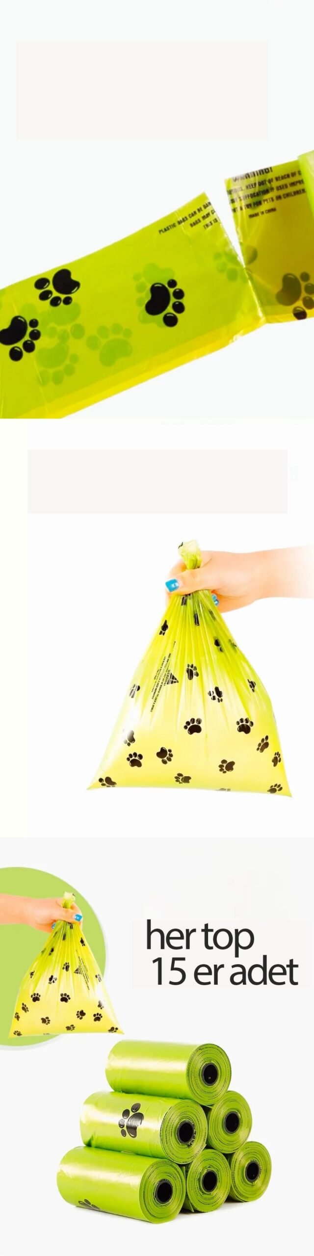 Turk Köpek Kaka Poşeti 90 Adet Köpek Dışkı Poşeti - Görsel 2