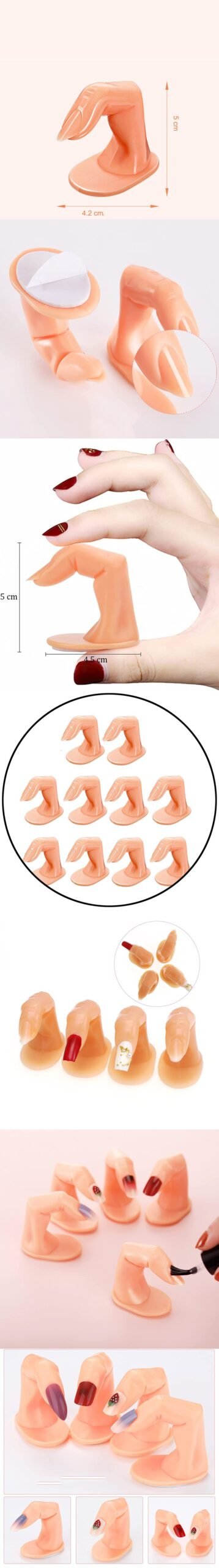 Turk Protez Tırnak Manikür Eğitim ve Sunum Parmakları 10 adet - Görsel 2