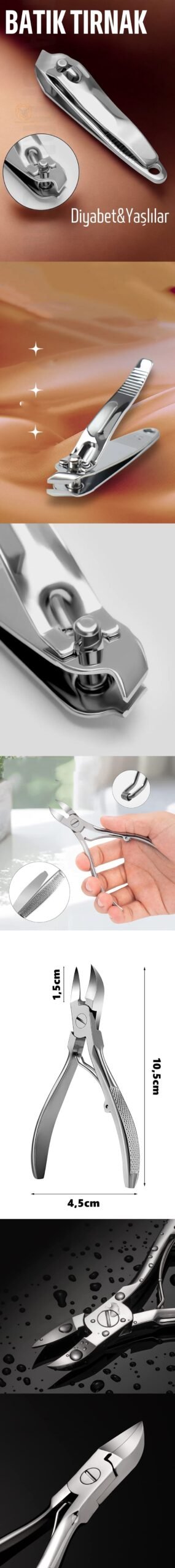Turk Ayak Tırnak Makası Batık Tırnak Makas Seti Pedikür Tırnak Makası Merys Solingen - Görsel 2