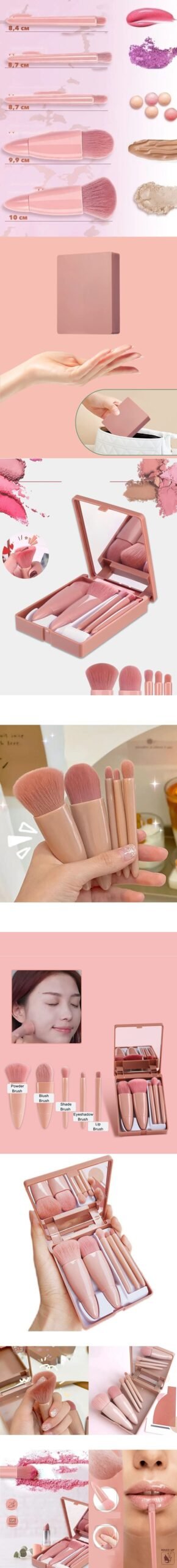 Turk Makyaj Fırça Kiti Aynalı ve Kutulu Profesyonel Makyaj Kiti - Görsel 2