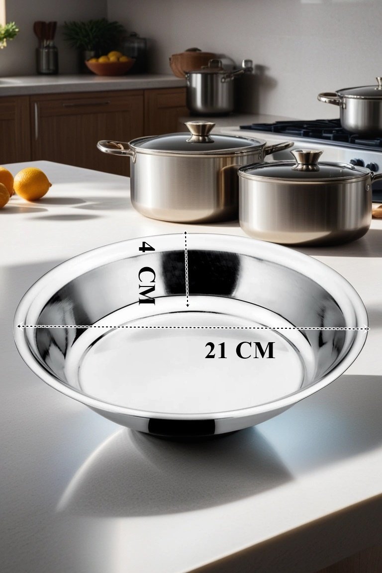 Turk Paslanmaz Çelik Tabak Seti Kamp Piknik Tabağı 6 ADET - Görsel 2