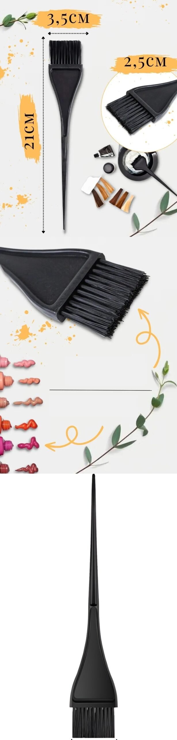 Turk Dar Uçlu Saç Boya Fırçası Balyaj Fırçası Solingen Professional - Görsel 2