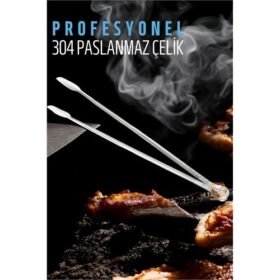 Turk Barbekü Mangal Maşası Kömür Köz Maşası 304 Paslanmaz Çelik