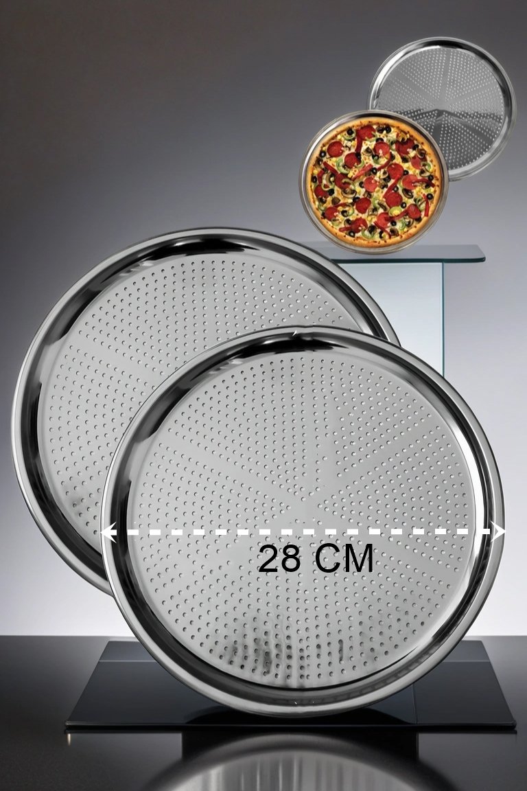 Turk Lahmacun Pizza Pide Pişirme Tepsisi 28 CM 2 li SET - Görsel 2