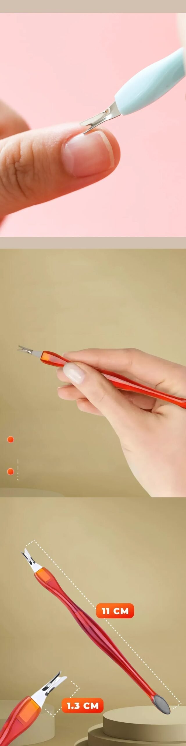 Turk Ergonomik Tırnak Et Kesici Et İtici 2 ADET Solingen - Görsel 2