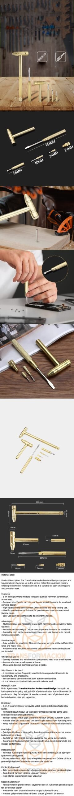 Turk Çekiç ve 4 Farklı Tornavida Multi Set - Görsel 2