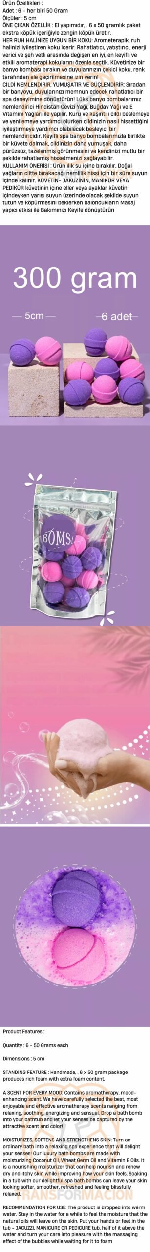 Turk Manikür Pedikür Topu Manikür Bombası 6 adet 300 Gram - Görsel 2